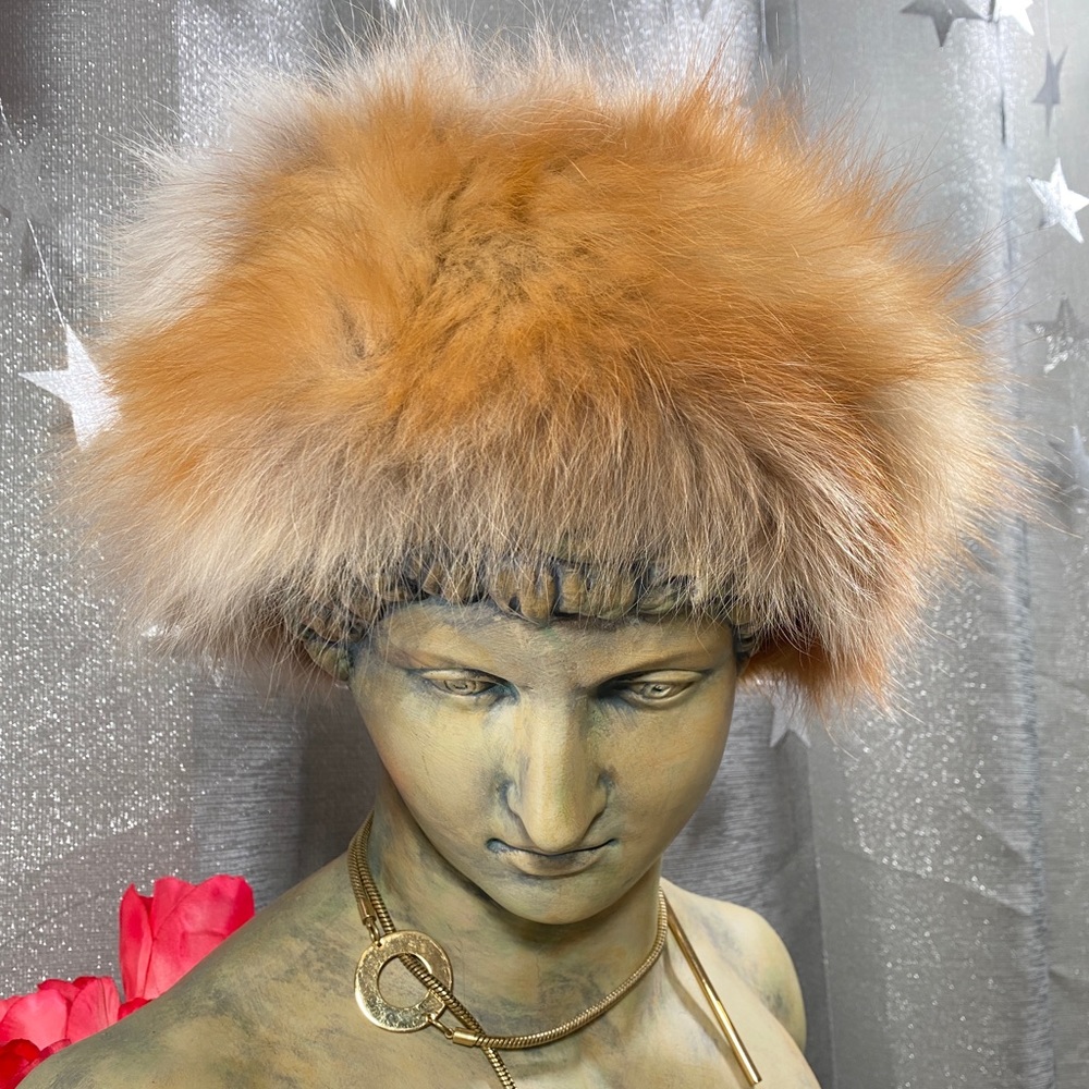 NEW FOX FUR RED Natural Ear Warmer HeadBand Velcro Back Sexy Versatile Beauty